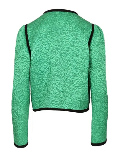 Valentino Jacket Floral Texture Button Detail In Green