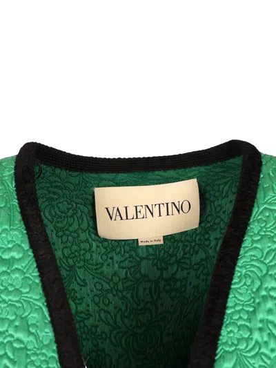 Valentino Jacket Floral Texture Button Detail In Green