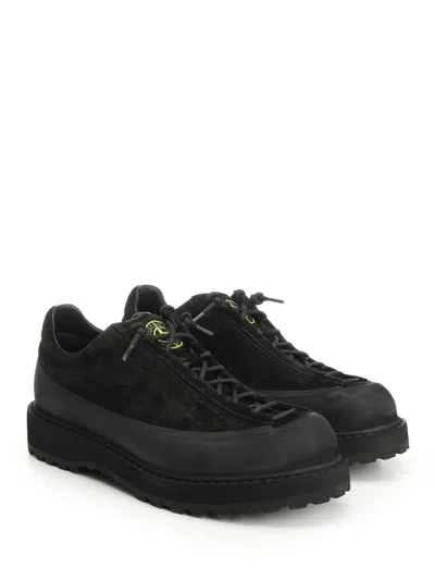 Stone Island Textured Black Sneakers With Suede Upper In Black