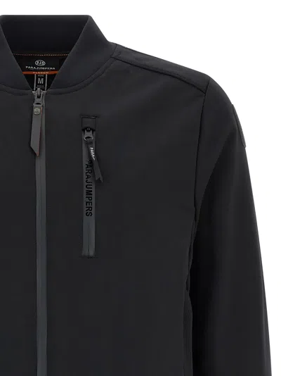 Parajumpers Ribbed Cuffs And Hem Sweatshirt With Zip Pocket In Black