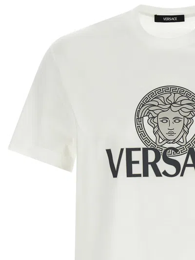 Versace Jersey Cotton T-shirt With Iconic Print In White