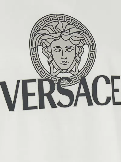 Versace Jersey Cotton T-shirt With Iconic Print In White