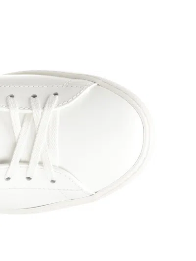 Valentino Open Sneaker With Contrasting Panel And Studded Heel In White
