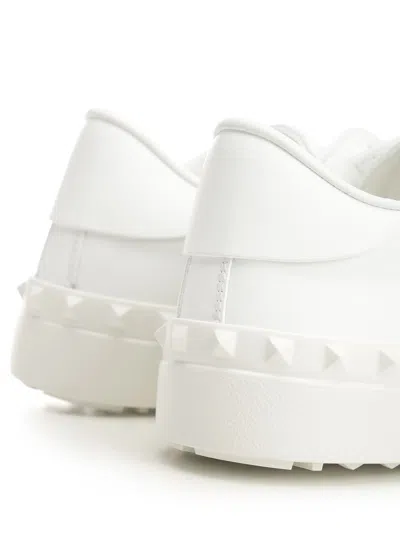 Valentino Open Sneaker With Contrasting Panel And Studded Heel In White