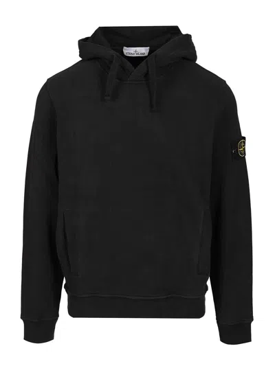 Stone Island Oversized Hoodie With Raglan Sleeves In Black