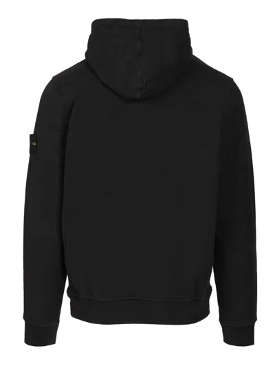 Stone Island Oversized Hoodie With Raglan Sleeves In Black