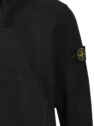 Stone Island Oversized Hoodie With Raglan Sleeves In Black