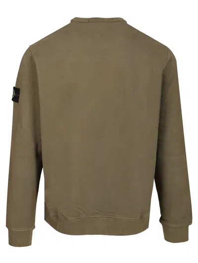 Stone Island Organic Cotton Sweatshirt With Removable Logo Patch In Gray