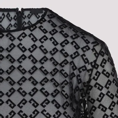 Givenchy Black Monogram 72 Tulle Bodysuit In Black
