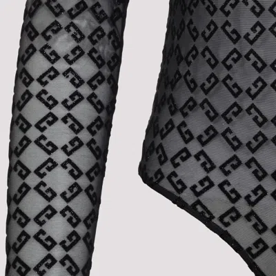 Givenchy Black Monogram 72 Tulle Bodysuit In Black