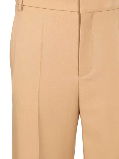 Valentino Men's Camel-coloured Wool Trousers In Orange