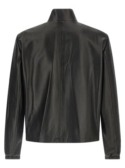 Versace Jacket High Collar Elastic Cuffs In Black