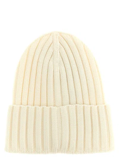 Moncler Wool And Cashmere Beanie Hats White In Neutral