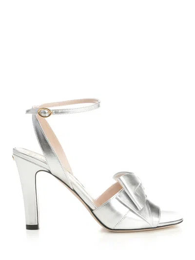 Valentino Bowow Metallic Leather Sandals