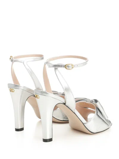 Valentino Bowow Metallic Leather Sandals
