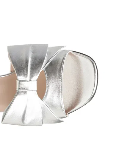 Valentino Bowow Metallic Leather Sandals