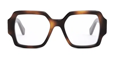Celine Triomphe Tortoiseshell-effect Square-frame Glasses In Brown