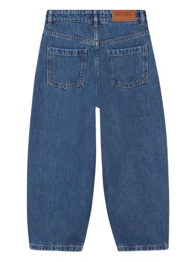 Kenzo Asymmetric Button-down Jeans In Blue