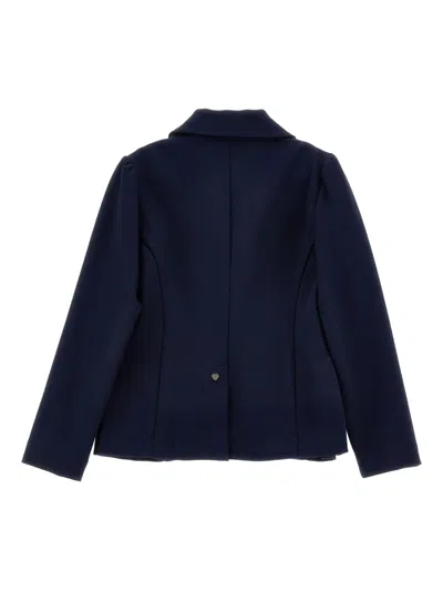 Monnalisa Jacket With Buttons And Monogram In Blue