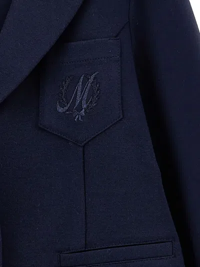 Monnalisa Jacket With Buttons And Monogram In Blue