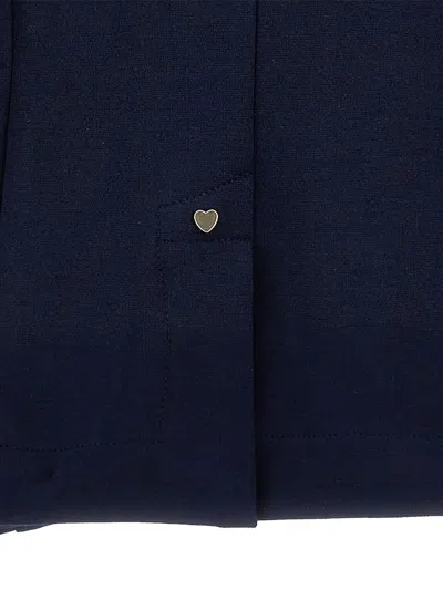 Monnalisa Jacket With Buttons And Monogram In Blue