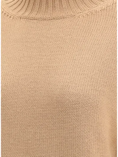 Fabiana Filippi Wool Turtleneck Sweater With Dropped Shoulders In Brown