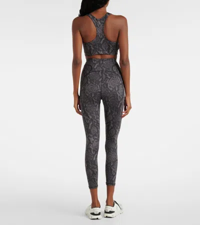 Adidas By Stella Mccartney Asmc Tpr Printed High-rise Leggings In Black