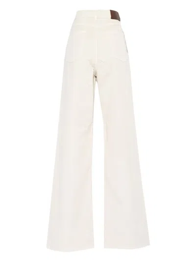 Fay Flare Pants With Five-pocket Design In White