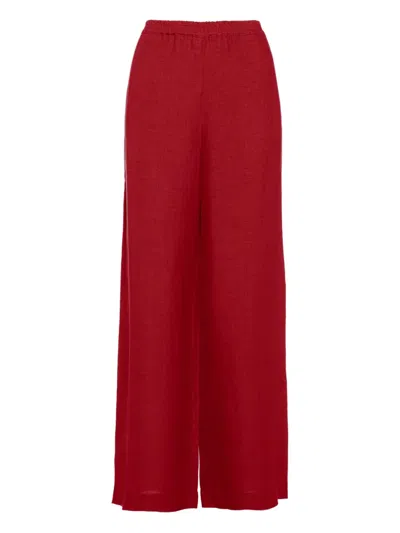 Eres Linen Select Wide-leg Trousers In Red