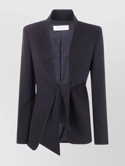 Max Mara Ghiotto Triacetate Blend Self-tie Jacket In Blue