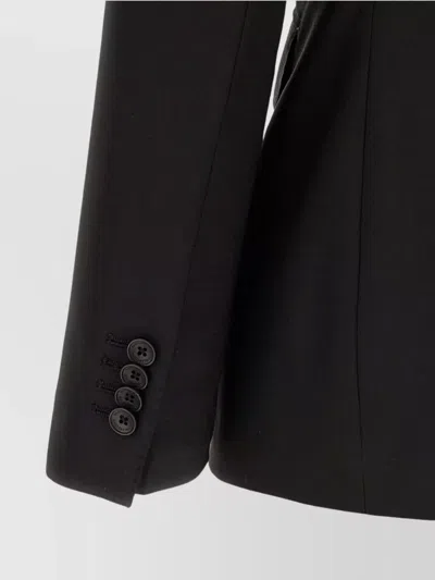 Tagliatore Tailored Black Blazer With Double-breasted Design And Structured Lapel In Black