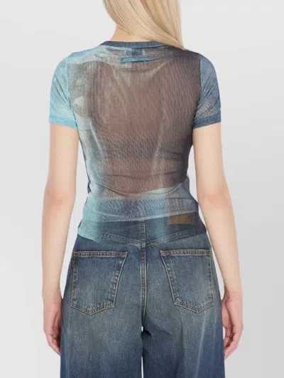 Jean Paul Gaultier "water" Mesh T-shirt In Green