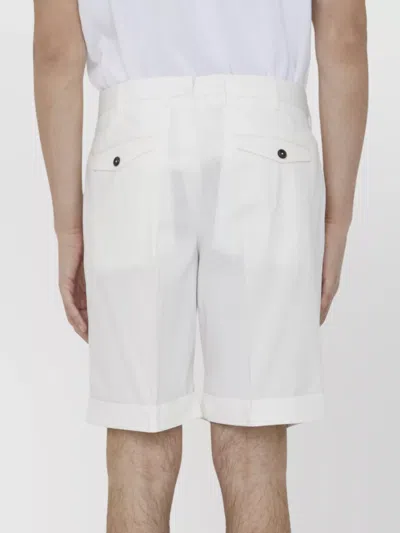 Pt Torino Cotton Bermuda Shorts In White