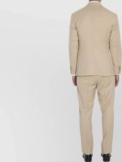 Lardini Suit Double-breasted Peak Lapels In Neutral