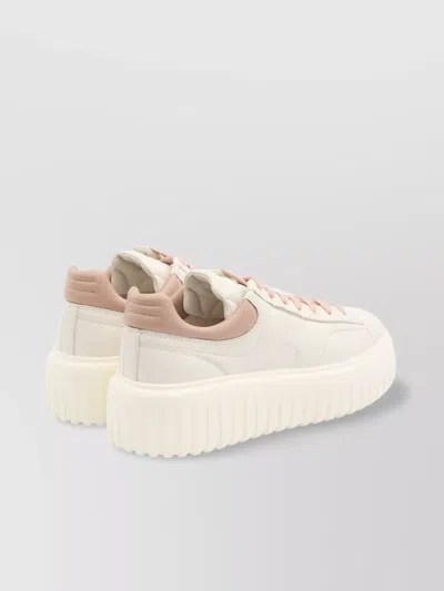 Hogan Chunky Platform Sneakers With Smooth And Textured Uppers In White