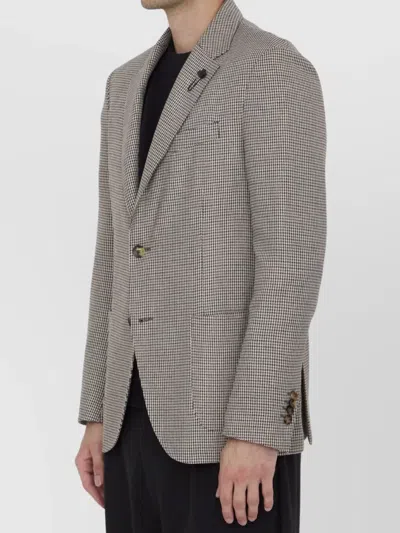 Lardini Houndstooth Jacket In Brown