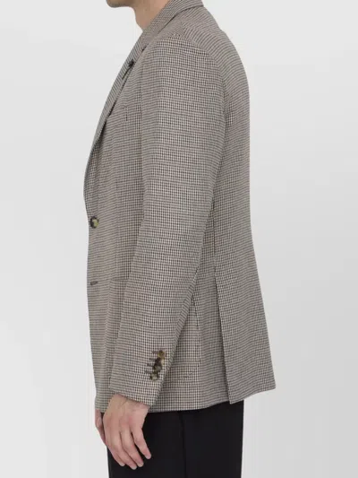 Lardini Houndstooth Jacket In Brown