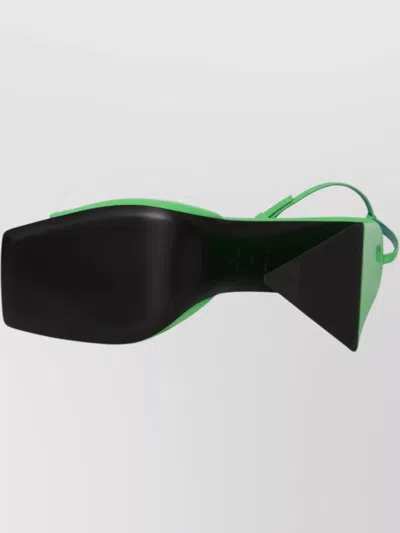 Attico Fluorescent Pink Slingback With Pyramid Heel And Square Toe In Green