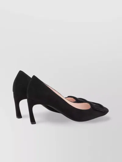 Roger Vivier Trompette 70 Metal Black Pumps In Black