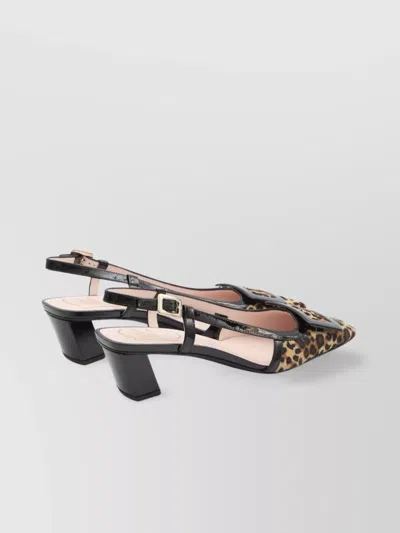 Roger Vivier Chic Slingback Block Heel Pump In Black
