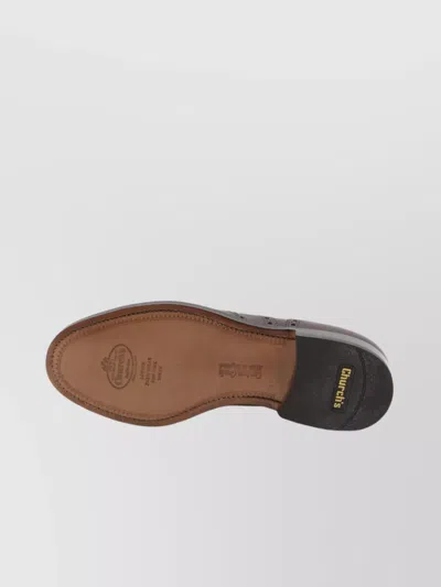 Church's Almond Toe Leather Sole Brogue Detailing In Brown