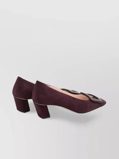 Roger Vivier Beautiful Vivier Suede Pumps In Burgundy