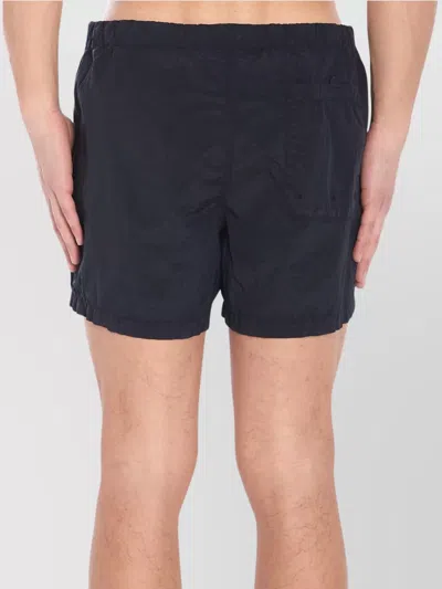 Stone Island Slim Fit Swim Trunks With Compass Patch In Black