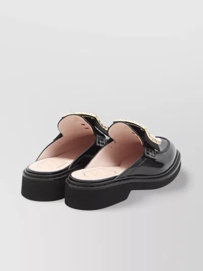 Roger Vivier Crystal Buckle Rangers Mules In Black