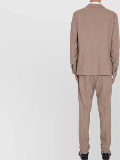 Tagliatore Men Two-piece Suit In Wool And Silk Blend In Brown