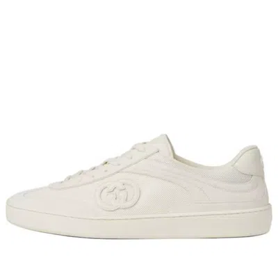 Gucci G74 Gg Suede & Fabric Sneakers In White