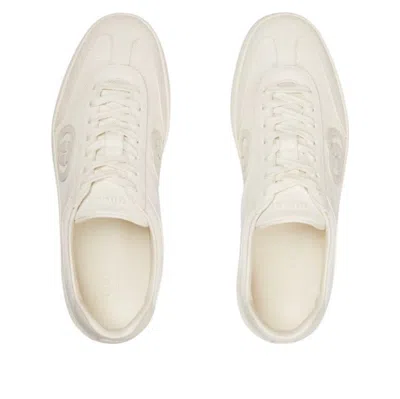 Gucci G74 Gg Suede & Fabric Sneakers In White