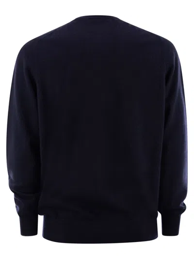 Brunello Cucinelli Cashmere And Silk Lightweight Sweater In Blue