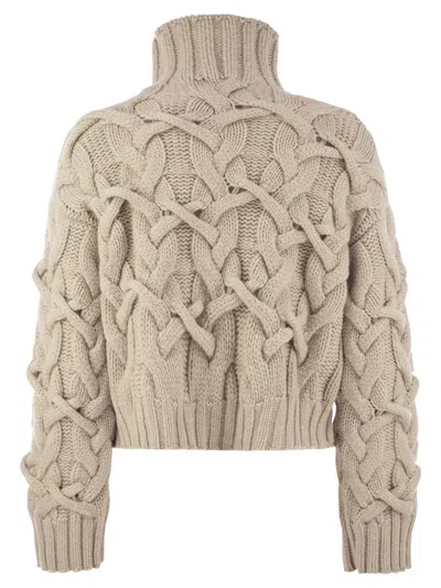 Brunello Cucinelli Braided Sweater Sweaters And Cardigans Beige In Neutral