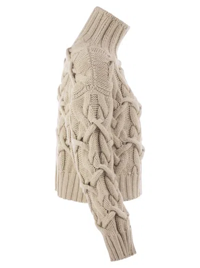 Brunello Cucinelli Braided Sweater Sweaters And Cardigans Beige In Neutral